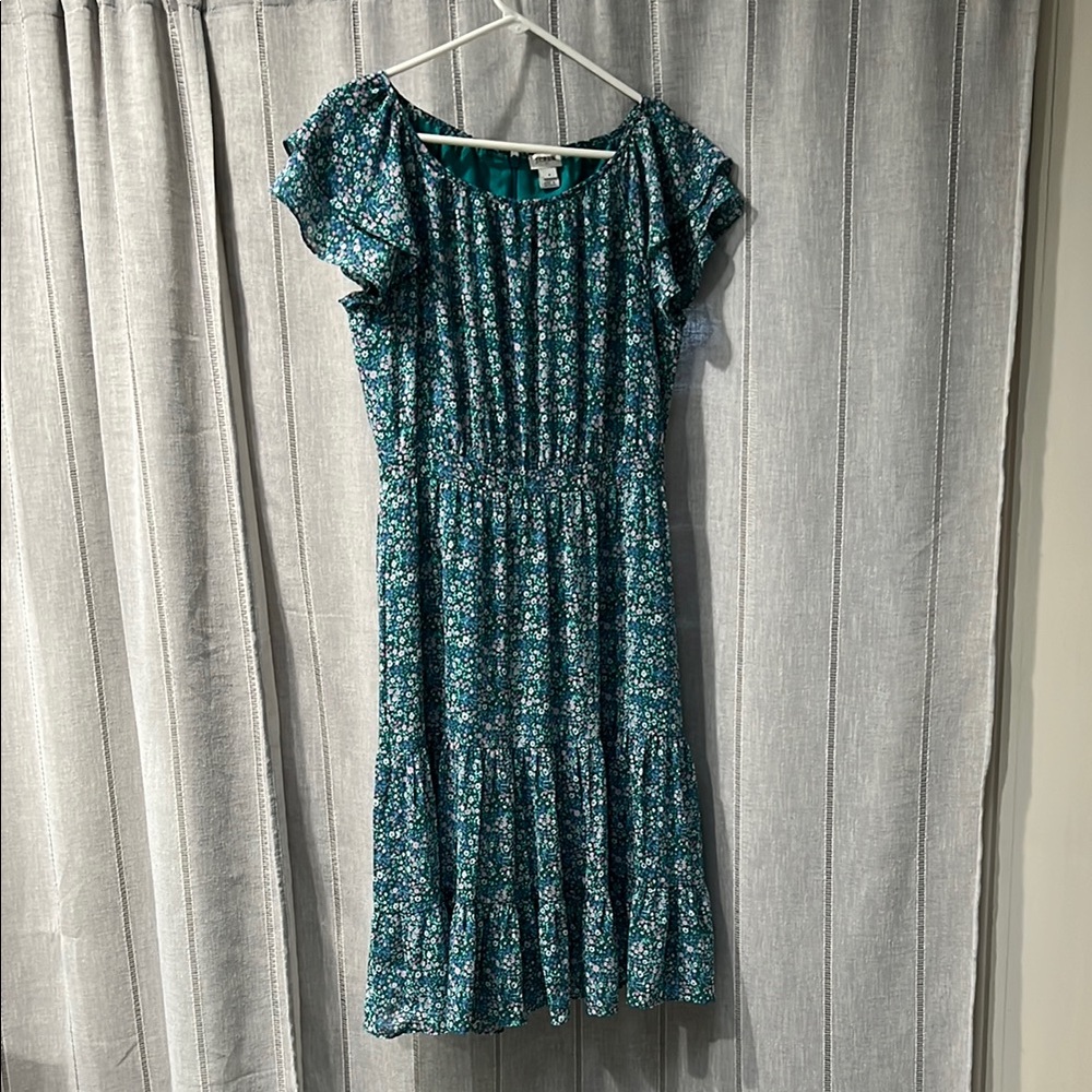 Floral Teal Midi Dress